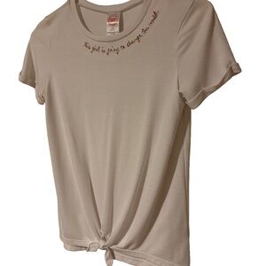 Wonder Nation White Short Sleeve Tee with Embroidery 10/12